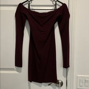 Long sleeve Burgundy Dress